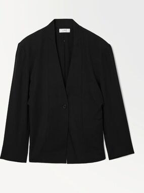 COS Atelier Silk Blend Suit with Draped Waist Blazer Sz 32/ US 2